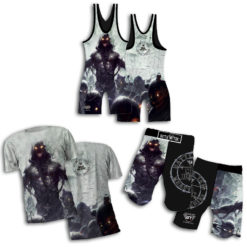 The Mega Mode Package – Battle Tek Athletics Wrestling Beast Series Package complete with The Beast Mode Sublimated Singlet; MMA Grappling fight shorts and sublimated Dri Fit Performance Tee