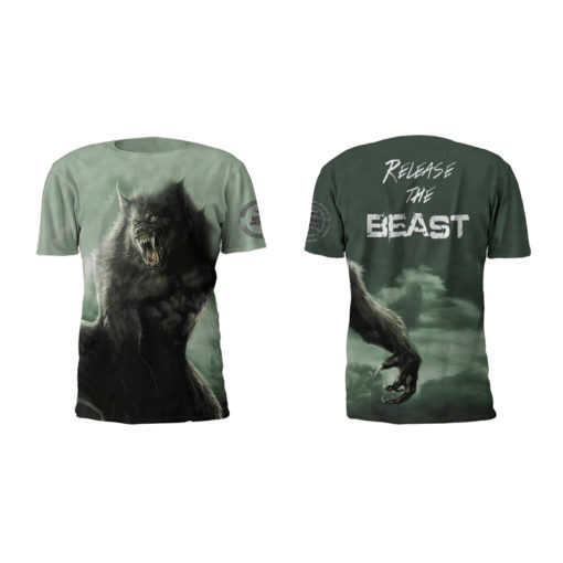 Alpha Beast Performance Tee Shirt by Battle Tek Athletics – Both Sides, Front and Back Views