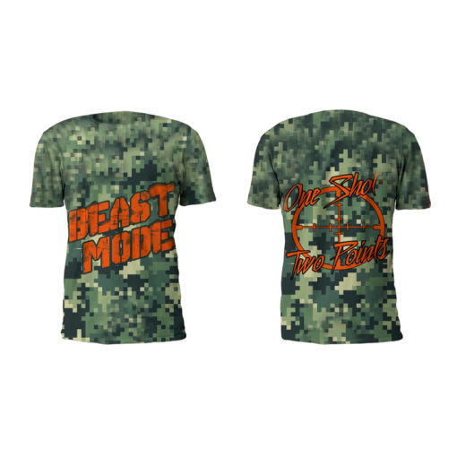 Front and Back View Of The Beast Mode Performance Tee Shirt by Battle Tek Athletics—The Perfect Performance Tee Shirt For Athletic Training, MMA And Grappling Sports