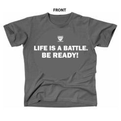 Life Is A Battle - Grey and White Battle Tek Athletics Performance T-shirt