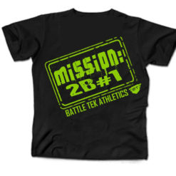 Black and Green Battle Tek Athletics Mission To Be Number One Mens Performance Tee Shirt