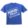 Blue and White Battle Tek Athletics Mission To Be Number One Mens Performance Tee Shirt