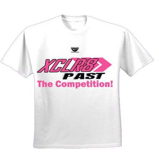 White and Pink Battle Tek Athletics XCLR8 Performance Tee Shirt